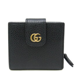 グッチ(Gucci) GGマーモント 523193 レディース レザー 財布（二つ折り） ブラック【中古】