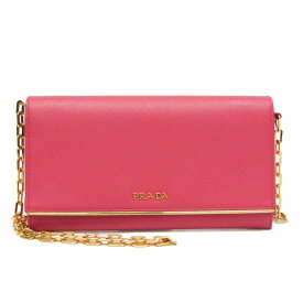 プラダ(Prada) 1MT440 レディース Saffiano Metal チェーン/ショルダーウォレット Peonia(ぺオニア)【中古】