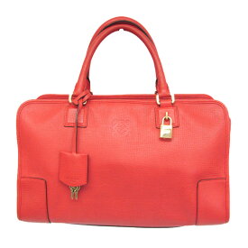 ロエベ(Loewe) アマソナ 36 352.45.A22 レディース レザー ハンドバッグ レッドオレンジ【中古】
