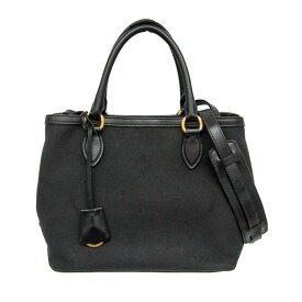 プラダ(Prada) LOGO JACQUARD 1BA172 レディース レザー,ジャカード ハンドバッグ,ショルダーバッグ ブラック【中古】