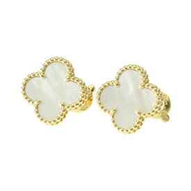 ヴァン・クリーフ＆アーペル(Van Cleef & Arpels) ヴィンテージアルハンブラ ピアス マザーオブパール K18イエローゴールド(K18YG) スタッドピアス ゴールド【中古】