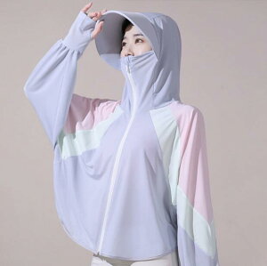 ラッシュガード レディース 長袖 パーカー UVカット パーカー 涼感素材 パーカー フード付き 夏 外出 冷感 紫外線対策 フェイスカバー 日焼け止め服 水着 体型カバー 全面保護 速乾 日よけ 軽