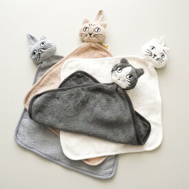 ＼ポイント2倍＋クーポン／松尾ミユキ キャットフェイスタオル｜Face Towel タオル 雑貨 プレゼント おしゃれ かわいい 日用品 ネコ 猫 動物 ハンカチ ハンドタオル ループ付き