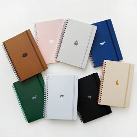 ＼ポイント2倍＋クーポン／POINT ワンポイント リングノート B6｜おしゃれ かわいい 高校生 中学生 入学 シンプル 動物 ハリネズミ ドッグ ペンギン ダイナソー ウサギ｜MATOKA マトカ【dc】