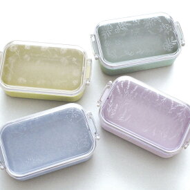 ＼P2倍＋クーポン／DELICAT LUNCH BOX デリカ ランチボックス｜お弁当箱 ランチ シンプル ピクニック 遠足 行楽 くすみカラー パステル 大人 女子 男子 かわいい おしゃれ フラワー ボタニカル 日本製｜LEAFLETS