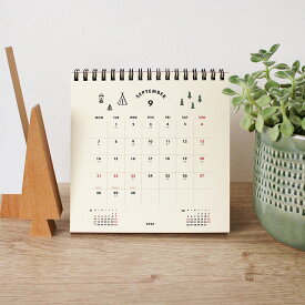 MATOKA マトカ 2026年 卓上カレンダー リングタイプ（月曜始まり）『ICON｜アイコン』パン 文房具 ピクニック 紫陽花 果物 キャンプ カフェ クリスマス ミモザ
