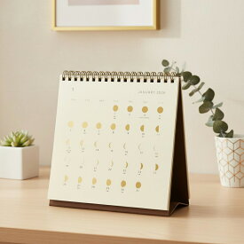 MATOKA マトカ 2026年 卓上カレンダー リングタイプ（月曜始まり）『THE MOON｜月の満ち欠け』