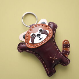 ＼P2倍＋クーポン／レザーキーホルダー Lesser Panda レッサーパンダ｜LEATHER KEY HOLDER 鍵 キーホルダー アクセサリー おしゃれ 上品 自然 ハンドメイド 北欧 ファッション ナチュラル 飾り 動物 アニマル レザー 革 本革