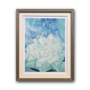 �yRaffinart�z�W���[�W�A�E�I�L�[�t�uWHITE ROSE WITH LARKSPUR NO.2,1927�v�m305mm × 380mm�n�bGeorgia OKeeffe �A�[�g�|�X�^�[ �t���[���Z�b�g�y�󒍐��Y�i�z�y�����܂ł� ��7-10�c�Ɠ��z�y�uRaffinart�v�ȊO�̏�