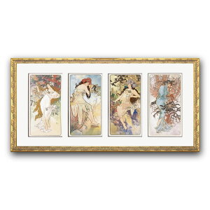 �yRaffinart�z�A���t�H���X�E�~���V���uFour seasons�i�t�ďH�~�j�v�m896mm × 446mm�n�bAlphonse Mucha �A�[�g�|�X�^�[ �t���[���Z�b�g �C���e���A �t���[���t���y�󒍐��Y�i�z�y�����܂ł� ��9-12�c�Ɠ�