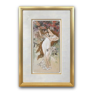 �yRaffinart�z�A���t�H���X�E�~���V���uSpring�v�m305mm × 445mm�n�bAlphonse Mucha �A�[�g�|�X�^�[ �t���[���Z�b�g �G�� �z�� �z���� �C���e���A �t���[���t���y�󒍐��Y�i�z�y�����܂ł� ��9-12�c�Ɠ�