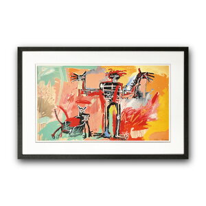 �yRaffinart�z�W�������~�V�F���E�o�X�L�A�uBoy and Dog in a Johnnypump, 1982�v�m645mm × 425mm�n�bJean-Michel Basquiat �A�[�g�|�X�^�[ �t���[���Z�b�g �G�� �z�� �z�����y�󒍐��Y�i�z�y�����܂ł� ��7-10�c