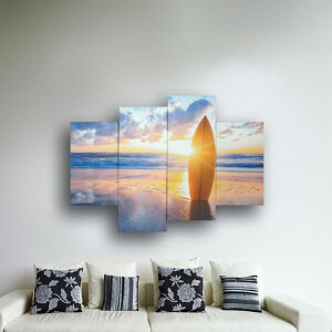 �yRaffinart�zBello Canvas Art�uSurfboard on the beach at sunset�i4���Z�b�g�j�v�b�L�����o�X�A�[�g �C���e���A �Z�b�g ���i �ʐ^ �t�H�g�A�[�g �C�y�󒍐��Y�i�z�y�����܂ł� ��7-10�c�Ɠ��z�y�uRaffinart�v