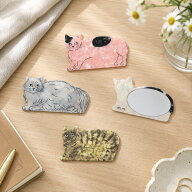 ＼P2倍＋クーポン／松尾ミユキ Cat Mirror｜ミラー 鏡 猫 キャット 雑貨 手鏡 かわいい おしゃれ ミニ メ…