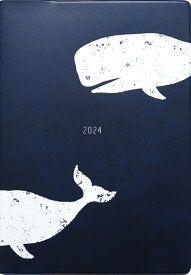 【ポイント5倍!＋クーポン】手帳 2024 マトカ 2024年1月始まり ダイアリー スケジュール帳｜B6サイズ マンスリー・フルカラー（月間ブロック）『クジラ｜WHALE』