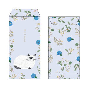 \P2倍+クーポン/松尾ミユキ 長ぽち袋|LONG ENVELOPE ポチ袋 おしゃれ かわいい 動物 猫 ネコ フラワー シンプル 大人 上品 和紙 箔押し ロング|MATOKA マトカ