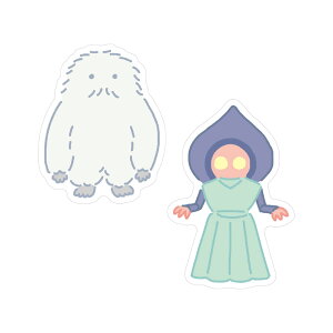 \P2倍+クーポン/CURIOUS キュリアス ダイカットステッカー|STICKER シール 可愛い おしゃれ スマホケース パソコン スーツケース キャリーケース 車 土偶 エジプシャン メジェド UFO 宇宙人 UM