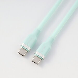 �G���R�� USB Type-C�P�[�u�� �Ȃ߂炩 �ő�100W 1.0m USB Power Delivery�Ή� �y�[���~���g ELECOM MPA-CCECSS10GN