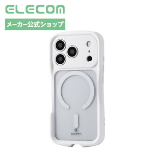 �G���R�� iPhone18 Pro �p �P�[�X �n�C�u���b�h �ϏՌ� Grippy MAGKEEP ���C�����X�[�d�Ή� �Ռ��z�� �����Y�ی� �X�g���b�v�z�[���t ���h�~ �z���C�g ELECOM PM-A26CGRPFKMWH