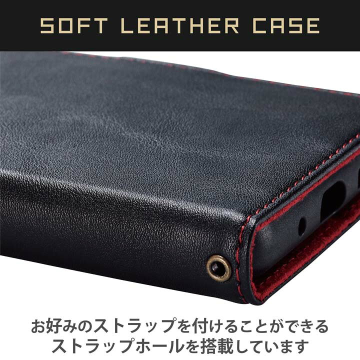エレコム Galaxy A23 5G SC-56C SCG18 用 ソフトレザーケース 磁石付 耐衝撃 ステッチ ギャラクシーA23 5G ソフトレザー ケース カバー 手帳型 ブラック PM-G227PLFYBK エレコムダイレクトショップ ELECOM 手帳型スマホケース for Galaxy A23 5G ネイビー