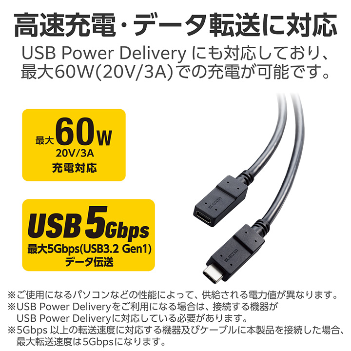 楽天市場】エレコム USB Type-C 延長ケーブル USB 延長ケーブル C-C