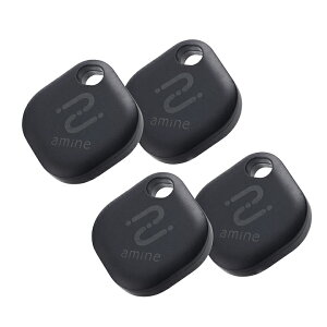 エレコム スマートトラッカー amine 電池交換できる 忘れ物防止タグ Android対応 タグ型 IP65設計 電池交換タイプ 4枚入り ブラック ELECOM LGT-ELBETG1BKG4