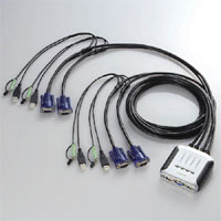 USB対応4ポートパソコン切替器 ELECOM NEW ARRIVAL エレコム USB 即納送料無料! ケーブル一体型切替器 KVM-KU4