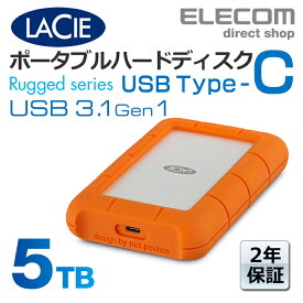 ラシー LaCie Rugged USB-C 5TB HDD USB3.1 Type-C ポータブルハードディスク Apple Macシリーズ STFR5000800