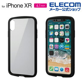エレコム iPhone XR 用 TOUGH SLIM LITE フレームカラー ケース カバー iphone アイフォン iphonexr スマホケース タフスリム シンプル TPU素材 高硬度8H ポリカーボネート ブラック PM-A18CTSLFCBK