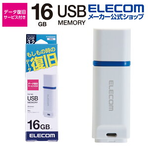 GR ̎łŃf[^𕜋I1NԂ̕ۏ! f[^t USB3.2 USB USB3.2(Gen1)Ή Lbv f[^T[rXt 16GB zCg Windows11 Ή ELECOM MF-DRU3016GWHR