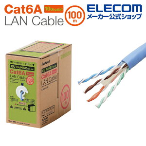 GR Cat6AΉ LANP[u PoEΉ P[u C^[lbgP[u P[u LANP[u  EU RoHSwߏ RlN^ P bNX 100m u[ ELECOM LD-GPAL/BU100RS