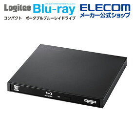 ロジテック Blu-ray ディスクドライブ Type-C 対応 USB3.0ネイティブ ポータブル 外付けブルーレイディスクドライブ USB3.0 スリム 書き込みソフト付 UHDBD対応 Type-Cケーブル付 ブラック Windows11 対応 LBD-PWA6U3CLBK