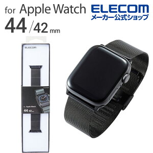 GR Apple Watch p tH[}XeXoh 44 / 42 mm Series 7 [45mm] AbvEHb` oh XeX ~l[[^Cv ubN ELECOM AW-44BDSSMBK