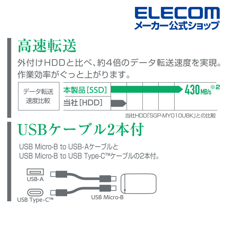 エレコム 外付け ポータブルSSD データ復旧サービスLite付 250GB 外付け ポータブル SSD USB3.2(Gen1)対応  Type-C＆Type-Aケーブル付属 PS4 / PS4 Pro/ PS5 対応 ブラック ESD-EFARシリーズ Windows11 対応 