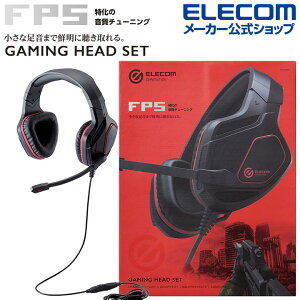 �G���R�� �Q�[�~���O�w�b�h�Z�b�g �����I�[�o�[�w�b�h 50mm�h���C�o FPS���� ���ˏグ���~���[�g�@�\ 4�Ƀ�3.5mm �Q�[�~���O �w�b�h�Z�b�g 2.0m �u���b�N Windows11 �Ή� ELECOM HS-G50BK