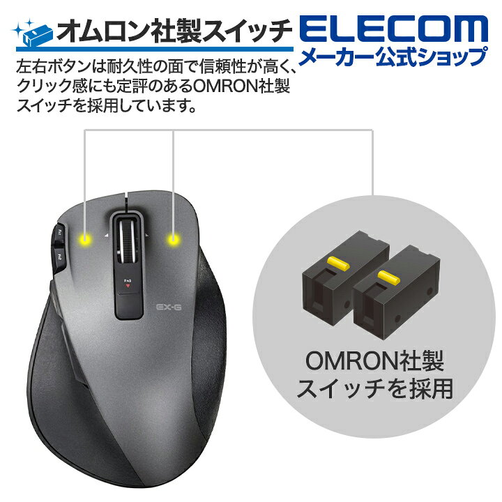 楽天市場】エレコム 無線マウス ワイヤレスマウス EX-G 握りの極み 