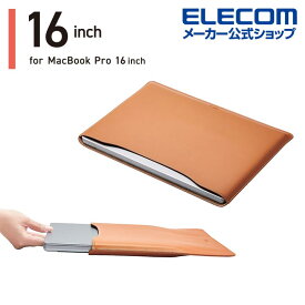 エレコム MacBook 用 レザースリーブケース 15インチ ノート パソコン ケース カバー マックブック Pro 16インチ(2019 2021)対応 ソフトレザー スリーブタイプ スリム キャメル BM-IBSVM2216CA