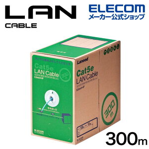 �G���R�� Cat5e�Ή� LAN�P�[�u�� RoHS�Ή� 300m EU RoHS�w�ߏ��� LAN�P�[�u���iCat5e�Ή� �P���j �ȈՃp�b�P�[�W ���C�g�u���[ ELECOM LD-CT2/LB300/RS