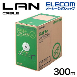 �G���R�� Cat5e�Ή� LAN�P�[�u�� RoHS�Ή� 300m EU RoHS�w�ߏ��� LAN�P�[�u���iCat5e�Ή� �P���j �ȈՃp�b�P�[�W ���C�g�O���[ ELECOM LD-CT2/LG300/RS