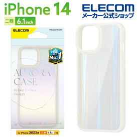 エレコム iPhone 14 用 ハイブリッドケース オーロラ iPhone14 / iPhone13 6.1インチ ハイブリッド ケース カバー フレームカラー ホワイト PM-A22AHVCAWH
