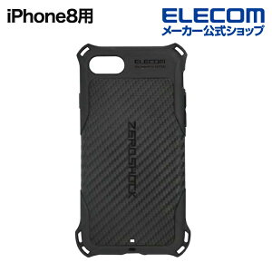 �G���R�� iPhone 8�p ZEROSHOCK �O���b�v �A�C�t�H�� �[���V���b�N �u���b�N ELECOM PMWA17MZEROGBK