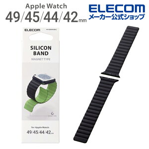 �G���R�� Apple Watch �p 49 45 44 42mm �}�O�l�b�g �o���h �A�b�v���E�H�b�` AppleWatch 49 45 44 42 �o���h �}�O�l�b�g �V���R�� �u���b�N×�O���[�� ELECOM AW-45BDMAGBK2