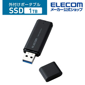 �G���R�� �O�t�� �|�[�^�u�� SSD 1TB �L���b�v�� USB3.2(Gen2)�Ή� ���^ �u���b�N ELECOM ESD-EMC1000GBK