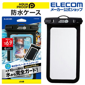 �G���R�� �h�� �P�[�X �`6.9�C���` �X�}�[�g�t�H�� �p JIS�ی쓙�� IPX8 ���[10m �l�b�N�X�g���b�v �t�� �u���b�N ELECOM P-WPSN04BK