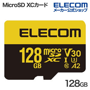 GR MicroSD XCJ[h ϋv U3,V30 microSDXC J[h 128GB ϋv rfIXs[hNXV30Ή UHS-I U3 80MB/s ELECOM MF-HMS128GU13V3
