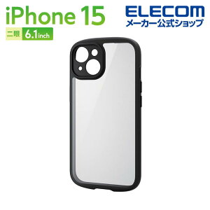 GR iPhone 15 p TOUGH SLIM LITE t[J[ Ɍ iPhone15 2 6.1 C` nCubh P[X Jo[ ^tXCg wʃNA Ɍی ubN ELECOM PM-A23ATSLFCKBK