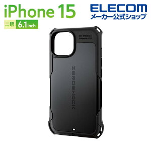 GR iPhone 15 p ZEROSHOCK iPhone15 2 6.1 C` nCubh P[X Jo[ [VbN ubN ELECOM PM-A23AZEROBK