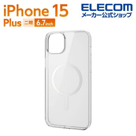 エレコム iPhone 15 Plus 用 ハイブリッドケース MAGKEEP iPhone15 Plus 2眼 6.7 インチ ハイブリッド ケース カバー ホワイト PM-A23BMAG02WH