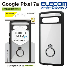 エレコム Google Pixel 7a 用 TOUGH SLIM LITE フレームカラー リング付 GooglePixel 7a グーグルピクセル 7a ハイブリッド ケース カバー タフスリム ライト 背面クリア ブラック PM-P231TSLFCRBK