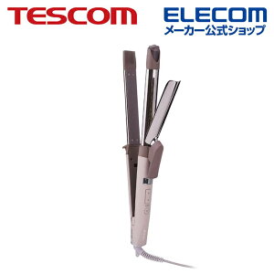 TESCOM プロテクトイオン 2WAY スチーム ヘアー アイロン カール径 26mm ヘアアイロン カールアイロン ストレートアイロン ヘアアレンジ 簡単 テスコム TW752A-C